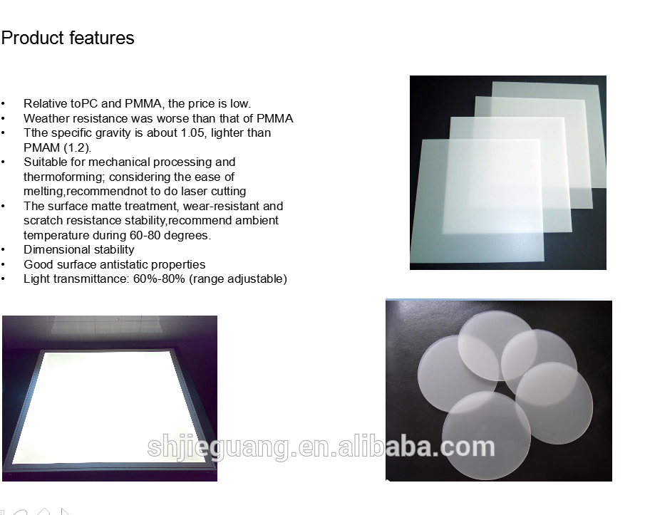 LED Panel Light Diffuser Plate PS Diffuser Sheet