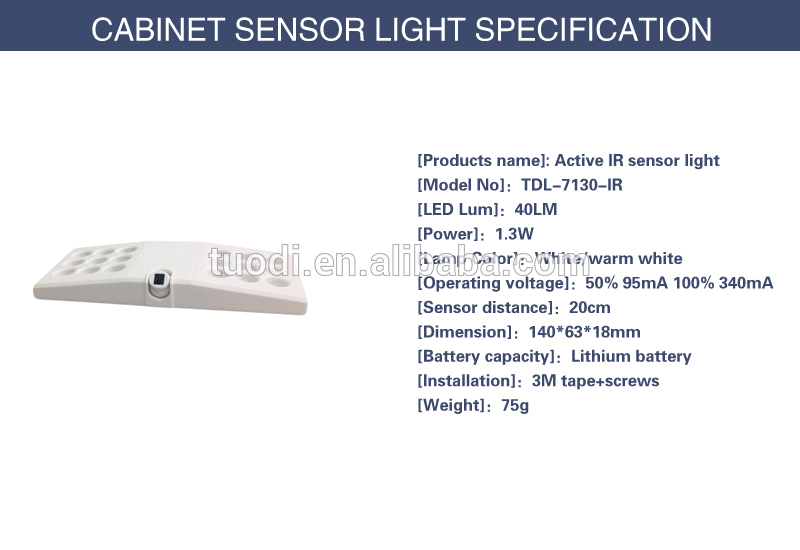 LED ir sensor light  hand wave sensor light  led night light for bookcase cabinet TDL-7130-IR