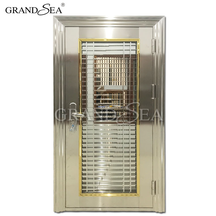 Latest Design Entry Security Solid Stainless Steel Door Foshan Factory