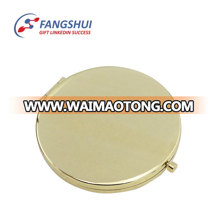 Best beauty care double side sublimation blank compact mirror,pocket gold makeup mirror for sublimation