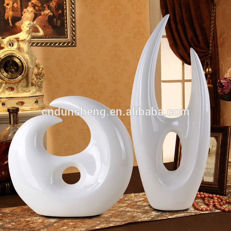 wholesale Contemporary home metallic ceramic sculpture decoration ,silver abstract sculpture