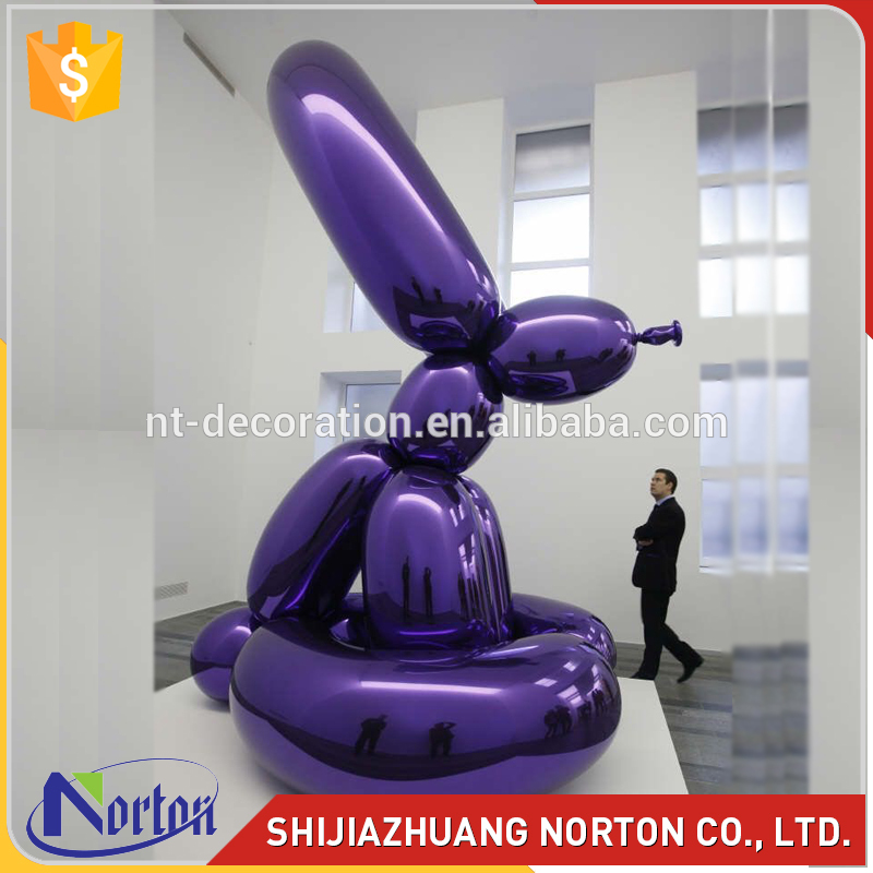 Home decoration art design purple balloon dog stainless steel sculpture for sale NTS-036LI