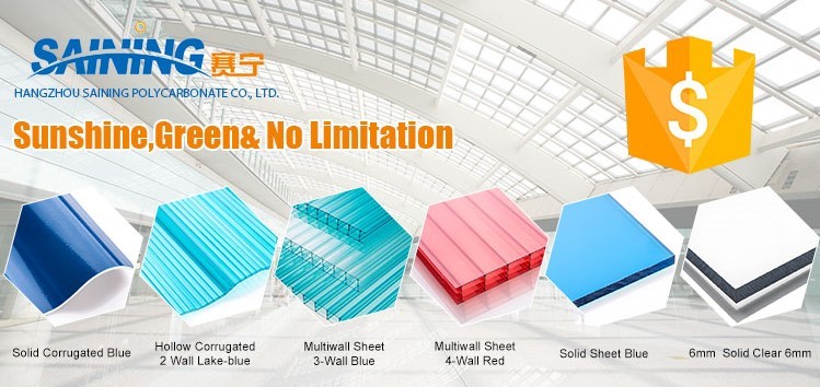 Grade A impact resistance clear corrugated lexan polycarbonate sheet price