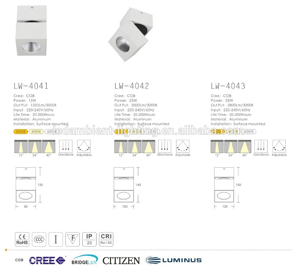 Restaurant using LED Aluminium ceiling type COB surface mount lights profile fixtures