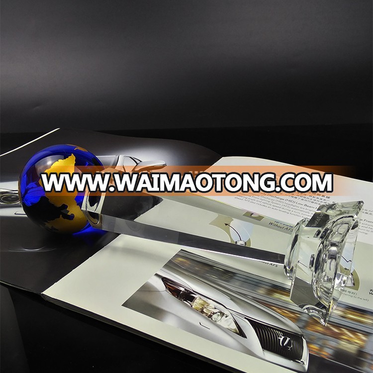 Wholesale custom blue crystal ball sports crystal trophy and company celebration awards