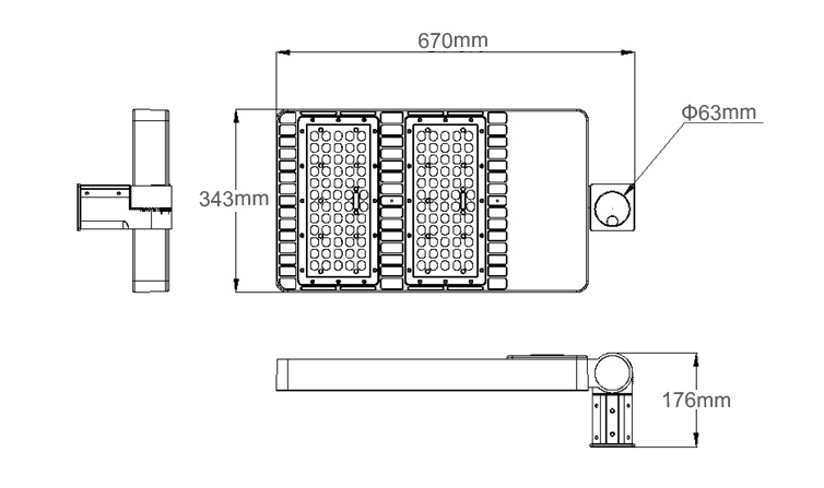 High power commercial Outdoor led parking area light 80W