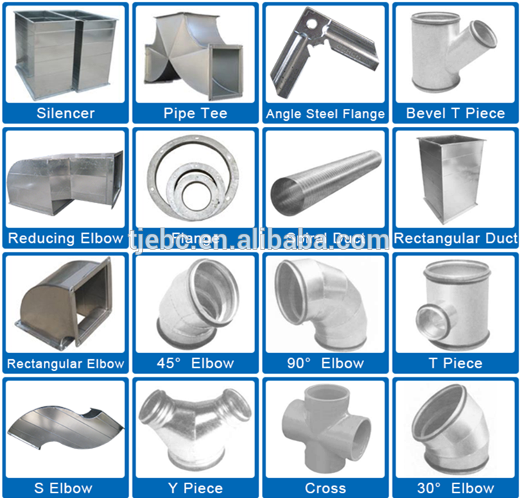 Air duct square air pipe for HVAC system ductwork custom products