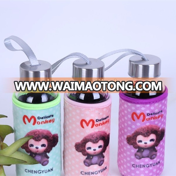 small wholesale water glass bottle with cap