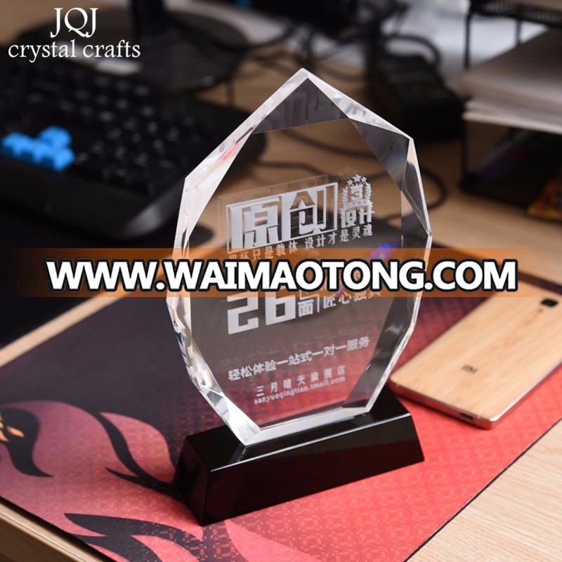 wholesale blank Personalized custom iceberg shape cheap crystal award for honor souvenirs gifts