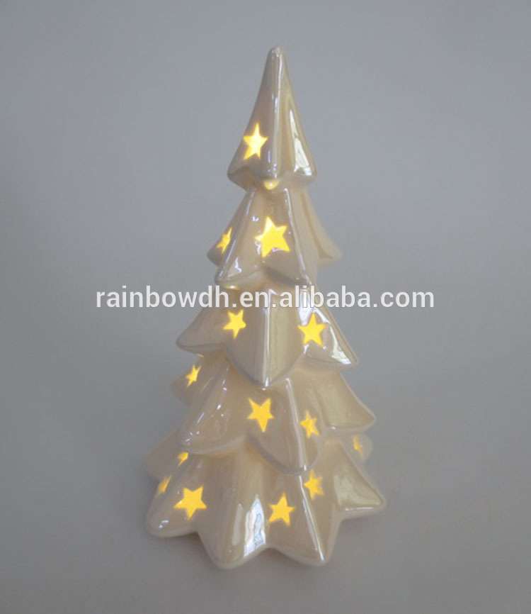 Table Top Ceramic Christmas Tree with Lights