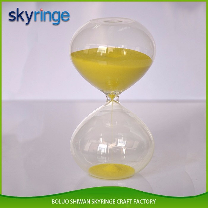 High quality glass sand timer 60 minute mouth blown glass sand clock