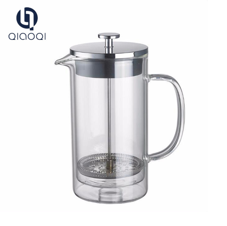 Double Wall Insulated Glass Tea Coffee Maker French Press