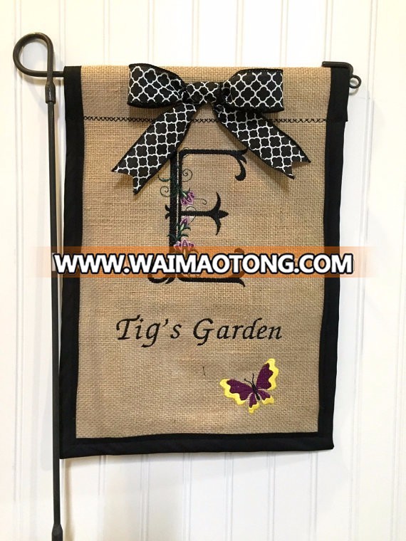 New arrival 2016 burlap garden decoration flag