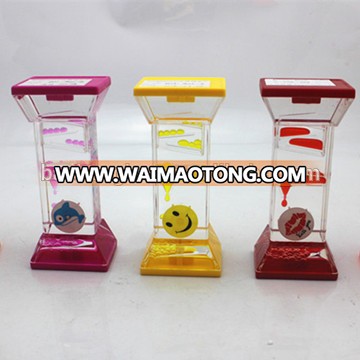 Factory price novelty crafts flowing colored liquid hour glass