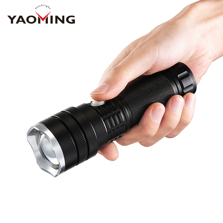 high power solar waterproof hunting flashlight 26650 battery charging heavy duty flashlight for camping