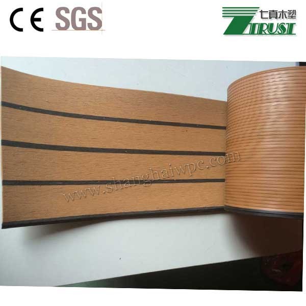 pvc soft teak deck flooring for yacht/boat/pontoon Size:190X5MM