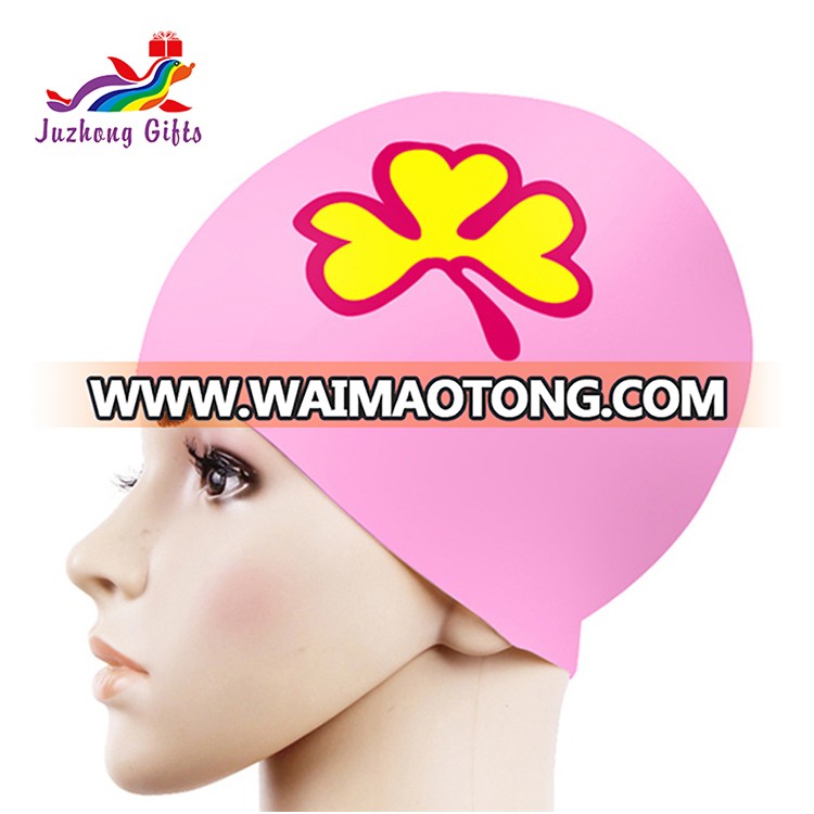 Low MOQ Adult custom printed logo silicone swim cap for water sport