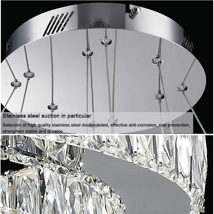 Modern Hotel Decor LED Crystal Chandeliers Light Round Crystal Chandelier Pendant Light