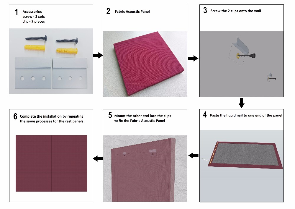 ECO polyester fabric materials decorative acoustic panel for houses offices rooms