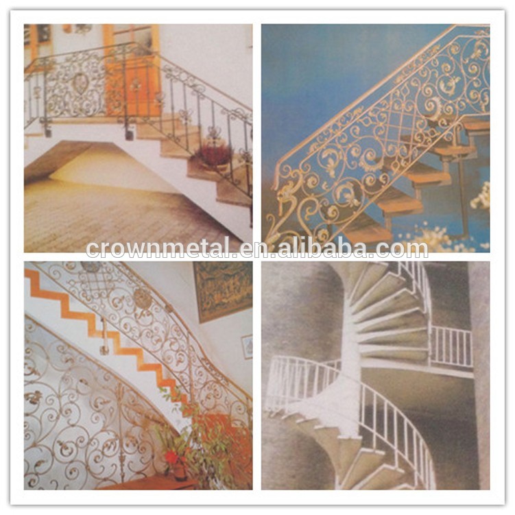 Gray iron stair flower, customizable iron staircase handrails, indoor iron stair handrail home decoration hot sale