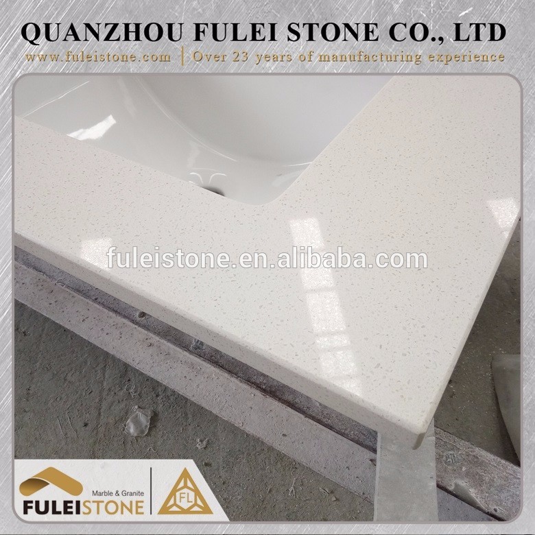 Artificial quartz one piece vanity top bathroom vanity top sink