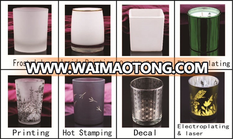 BOYE white coating with gold high quality scented candle glass jars