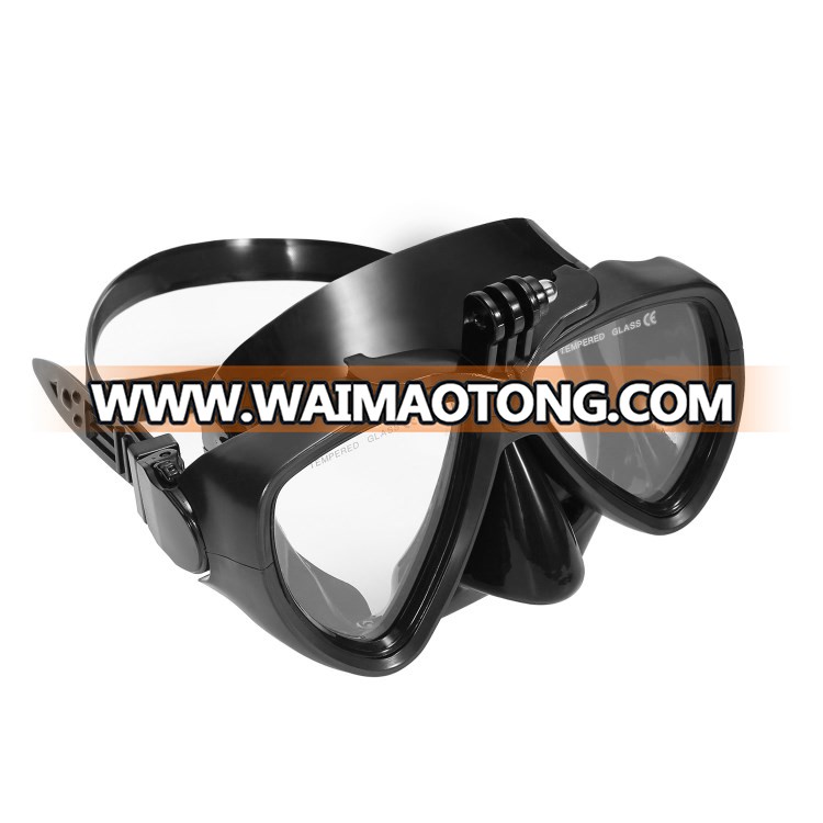 Panoramic Wide View Anti-Fog Diving Mask And Dry Snorkel Set With Camera Mount