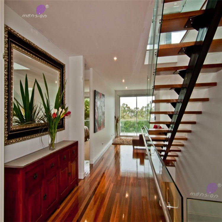 Residential Steel Stairs with Glass Railing