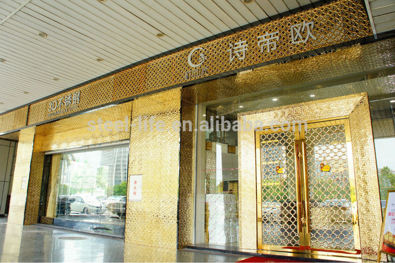 Mirror Finished Srainless Steel Hotel Partition Lobby Use Solid Aluminum  Screen Modern Design