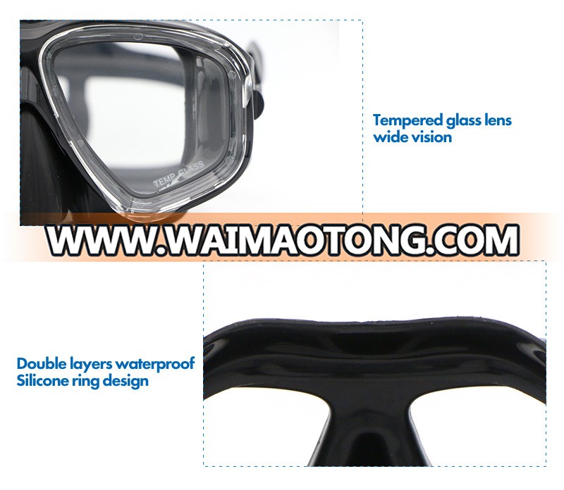 EVA Case Packing Anti-fog Tempered Glass Diving Mask