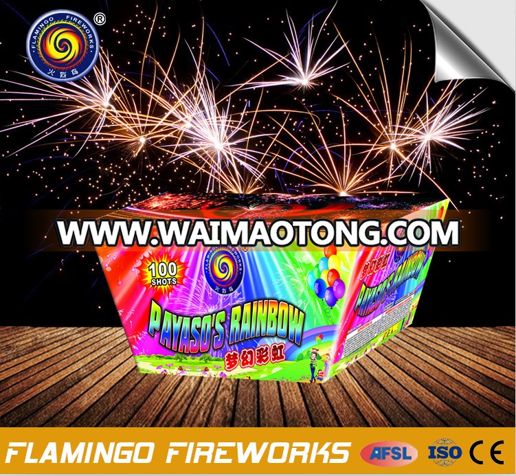 100TIROS PAYASO'S RAINBOW 1.4G DISPLAY AND CONSUMER SAGE FIREWORKS UN0336 FOR CARNIVAL AND NEW YEAR