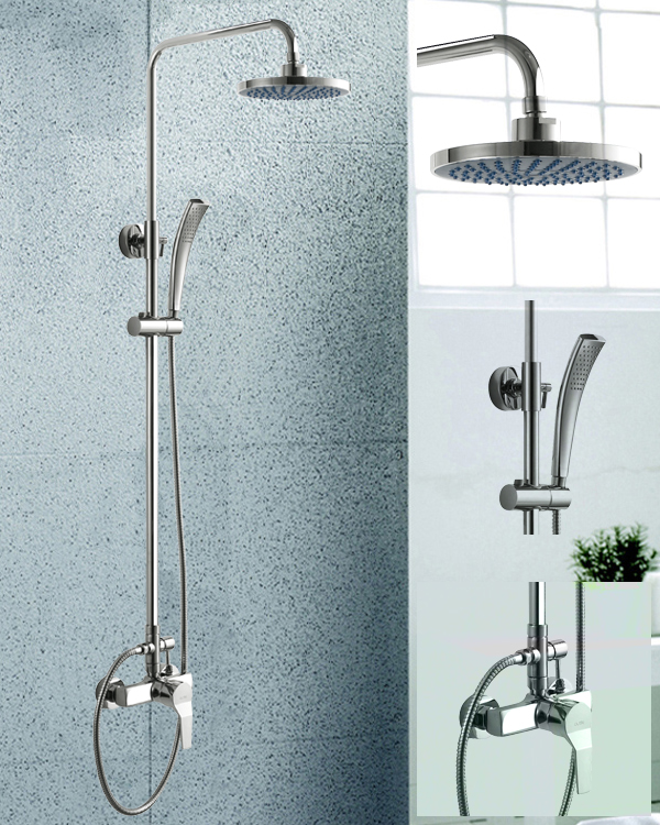 Wall mounted brass bathroom telephone shower head faucet sets