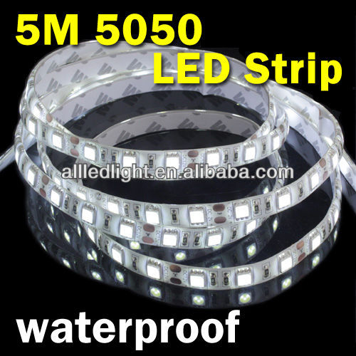 SMD 5050  RGB LED Strip Lihgt Waterproof Flexible Tape DC12V 5M 300LED+ 3A Power Supply + 24 Key Remote Control