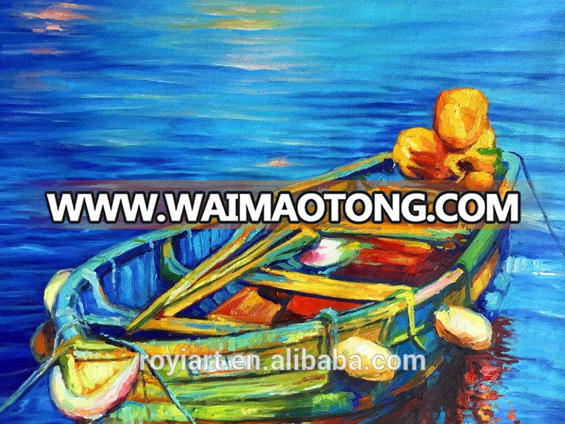 Handmade Thick strokes abstract boat knife oil painting on canvas popular sell good price