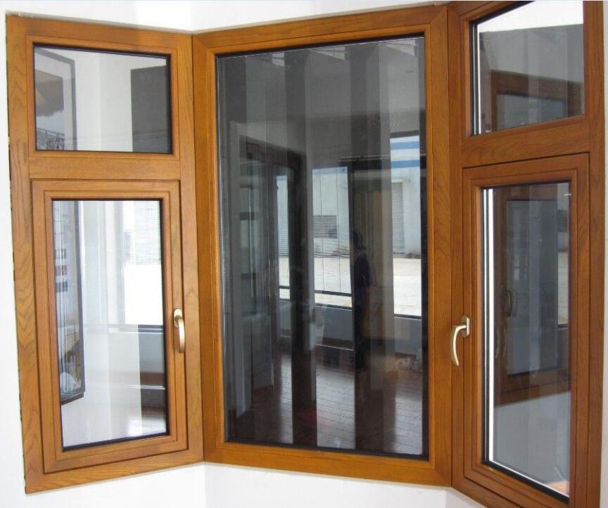 Elegant Wood Clad Aluminium Casement Window with Good Energy-saving Performance