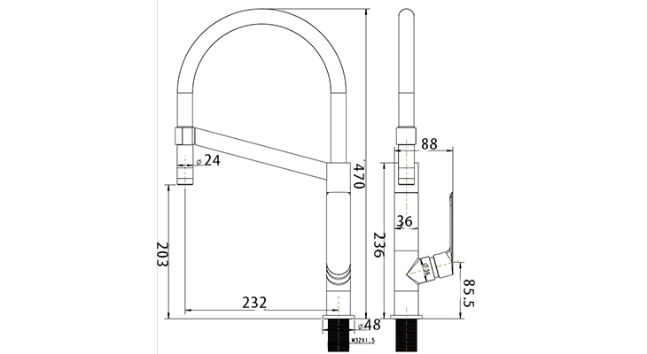 New design brass pull down  kitchen sink faucet