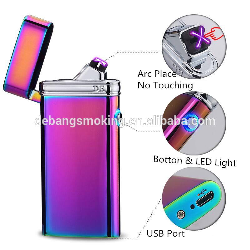 Plasma Cigar Arc Rechargeable Lighter,Double Flameless Rechargeable Dual Arc Lighter