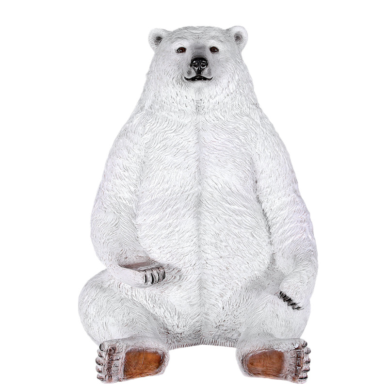 Lovely fiberglass standing life size polar bear statue for sale