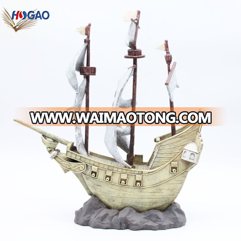 Home decoration handmade figurine ship resin sailing model