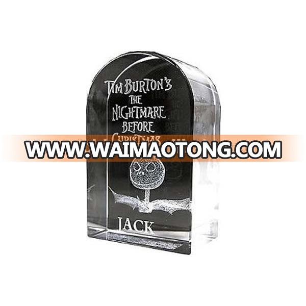 Custom JACK SKELLINGTON Nightmare Before Christmas TOMBSTONE ACRYLIC GLASS PAPERWEIGHT