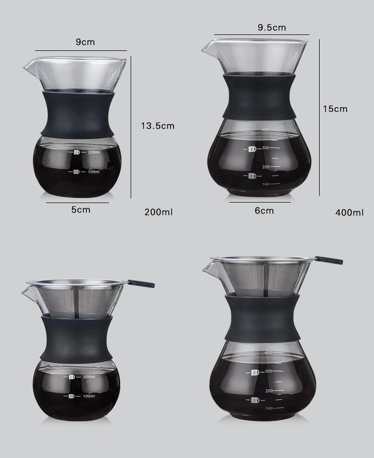 Borosilicate Glass Drip Coffee Maker Pour Over Coffee Maker