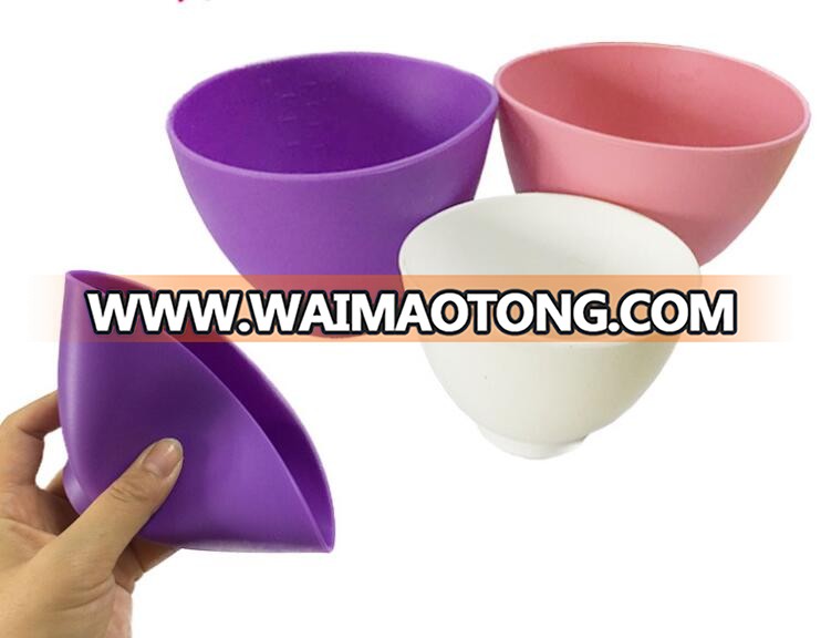 High quality reusable cosmetic mixing bowl silicone facial mask bowl