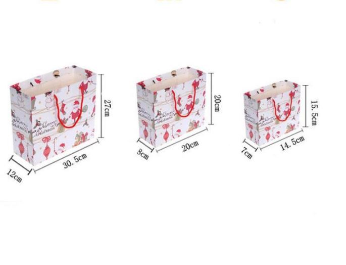 Christmas Paper Gift Bags With Handle For Cookies Shopping Bag