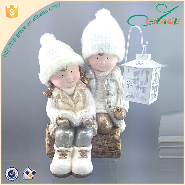 Fashion Custom Made Boy And Girl Decoration Lantern Christmas Ornaments