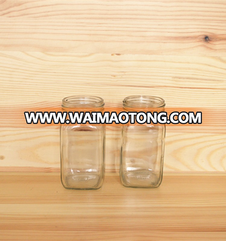 250ml square food packing glass jars