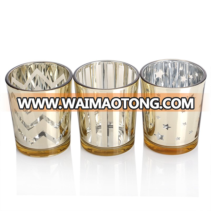 Electroplating Color Empty Glass Candle Jars