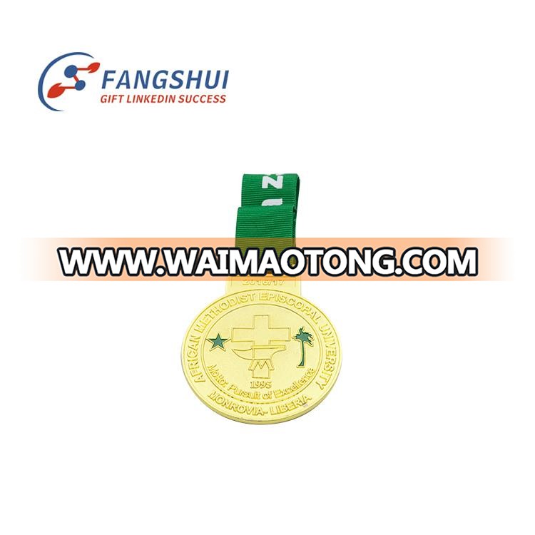 Wholesale high quality zinc alloy souvenir die casting bicycle medal with ribbon