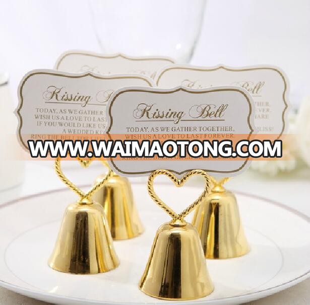 Ywbeyond Metal gold and silver heart bell design photo holder stand clips wedding table place card holder party favors