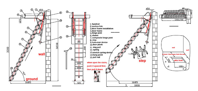 Custom Titanium Magnesium Alloy Loft ladder