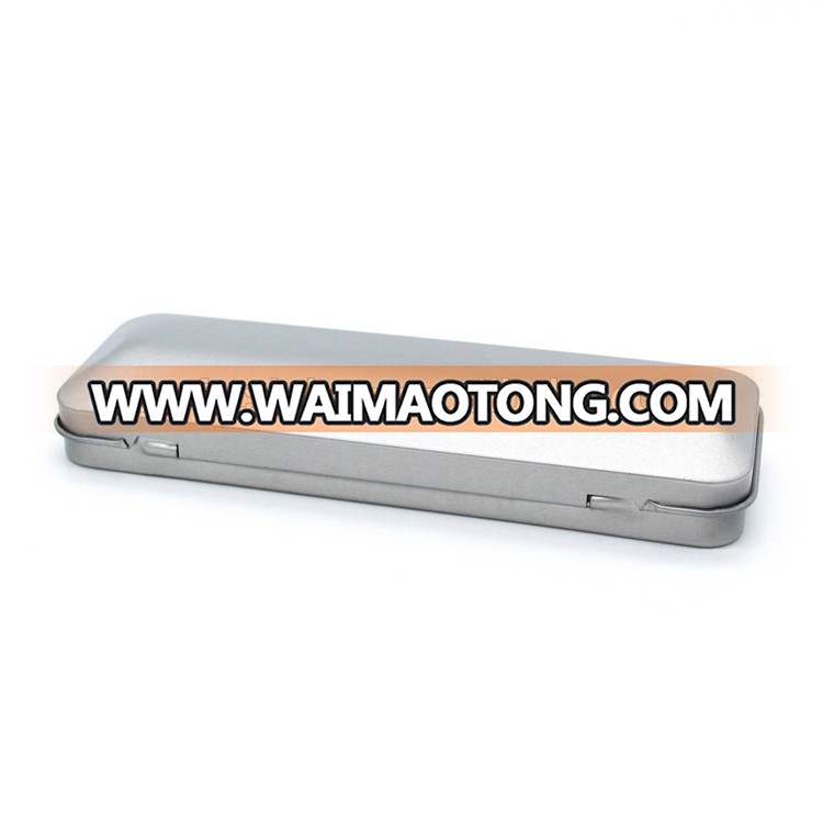 2014 HOT SALE tin pencil box, tin pencil case with metal silver finish